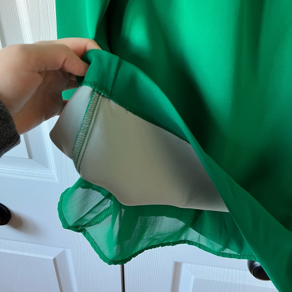 NWOT Bright green long sleeve dress - Picture 3 of 13